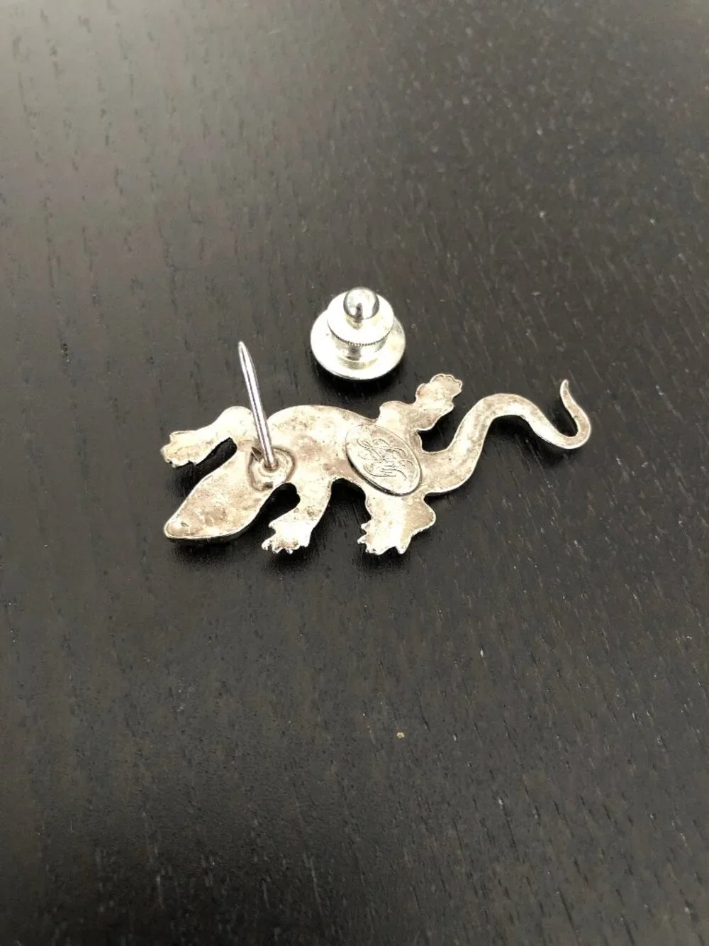 Kirks Folly Silver Toned Rhinestone Lizard Brooch Pin